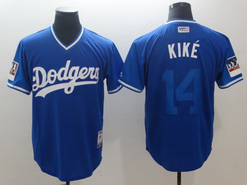 Men Los Angeles Dodgers #14 Kike Blue New Rush Limited MLB Jerseys->women mlb jersey->Women Jersey